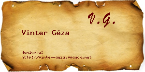 Vinter Géza névjegykártya
